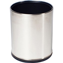 COMPASS ROUND BIN WITH LINER 10 LITRES STAINLESS STEEL