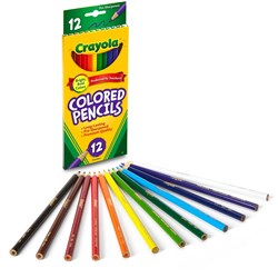 CRAYOLA COLOURED PENCILS FULL SIZE REGULAR ASSORTED PACK OF 12