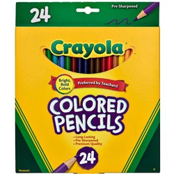 CRAYOLA COLOURED PENCILS FULL SIZE REGULAR ASSORTED PACK OF 24