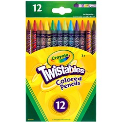 CRAYOLA TWISTABLES COLOURED PENCILS ASSORTED PACK OF 12