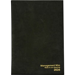 MANAGEMENT DIARY A4 WEEK TO VIEW BLACK