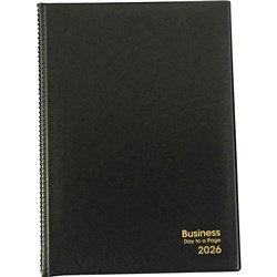 BUSINESS DIARY A5 DAY TO PAGE BLACK
