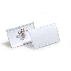 DURABLE NAME BADGE WITH COMBI CLIP 54 X 909MM CLEAR PACK OF 25