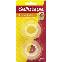 SELLOTAPE STICKY TAPE 18MMX25M CLEAR PACK OF 2