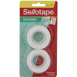 SELLOTAPE FINISHING TAPE MATT 18MMX25M INVISIBLE TAPE PACK OF 2