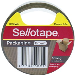 SELLOTAPE PACKAGING TAPE 36MM X 20M HOT-MELT ADHESIVE BROWN
