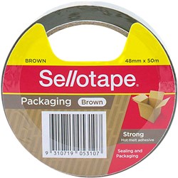 SELLOTAPE PACKAGING TAPE 48MM X 50M HOT-MELT ADHESIVE BROWN