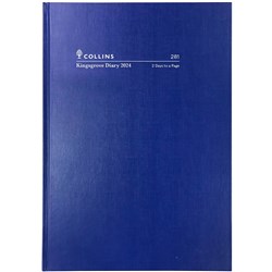 COLLINS KINGSGROVE DIARY A5 2 DAYS TO PAGE BLUE