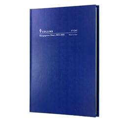 COLLINS KINGSGROVE FINANCIAL YEAR DIARY A4 WEEK TO VIEW BLUE