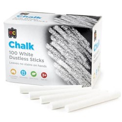 EC CHALK WHITE DUSTLESS BOX OF 100