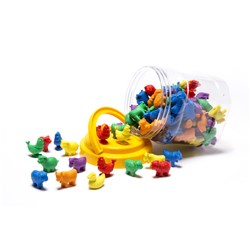 LEARNING CAN BE FUN FARM ANIMAL COUNTERS JAR OF 72