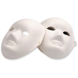 EC PAPER MACHE MASK FULL MASK PACK OF 24