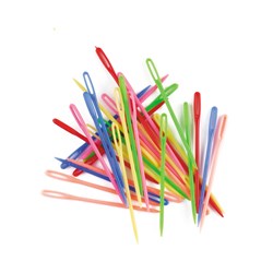 EC PLASTIC NEEDLES 75MM ASSORTED COLOURS PACK OF 32