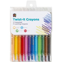 EC TWIST IT PROPELLING CRAYONS ASSORTED PACK OF 12