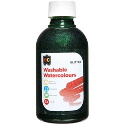 EC WASHABLE WATERCOLOUR PAINTS 250ML GLITTER GREEN