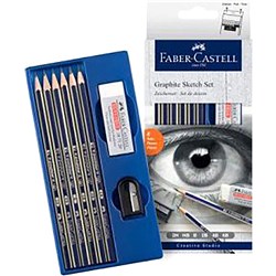 FABER-CASTELL GRAPHITE PENCILS SKETCH SET OF 8