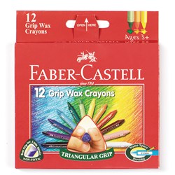 FABER-CASTELL WAX TRIANGULAR CRAYONS ASSORTED PACK OF 12