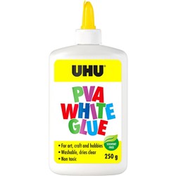 UHU WHITE PVA GLUE 250ML