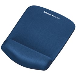 FELLOWES PLUSHTOUCH MOUSE PAD WRIST REST BLUE