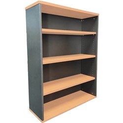 RAPIDLINE RAPID WORKER BOOKCASE 3 SHELVES 900W X 315D X 1200MMH BEECH AND IRONSTONE