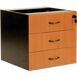 RAPIDLINE RAPID WORKER FIXED PEDESTAL 3 DRAWER 465W X 447D X 454MMH BEECH AND IRONSTONE