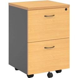 RAPIDLINE RAPID WORKER MOBILE PEDESTAL 2 FILE DRAWER 465W X 447D X 690MMH BEECH/IRONSTONE