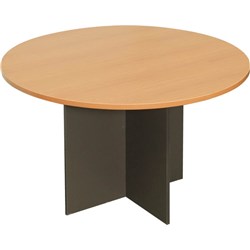 RAPIDLINE RAPID WORKER ROUND TABLE 900D X 730MMH BEECH TOP IRONSTONE BASE