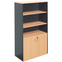RAPIDLINE RAPID WORKER LOCKABLE WALL UNIT 900W X 450D X 1800MMH BEECH AND IRONSTONE