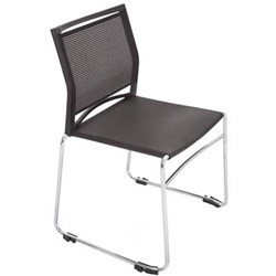 RAPIDLINE PMV STACKABLE MEETING CHAIR CHROME SLED BASE BLACK