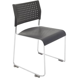 RAPIDLINE WIMBLEDON CHAIR NO ARMS CHROME SLED BASE BLACK