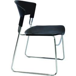 RAPIDLINE ZOLA VISITOR CHAIR CHROME SLED BASE POLYPROPYLENE BLACK SEAT AND BACK