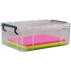 Italplast 10 Litre Stacka Plastic Storage Box With Secure Lid Clear