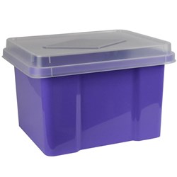 ITALPLAST 32 LITRE PLASTIC SUSPENSION FILE & STORAGE BOX GRAPE BASE CLEAR LID