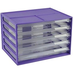 ITALPLAST A4 DOCUMENT CABINET 5 DRAWER GRAPE