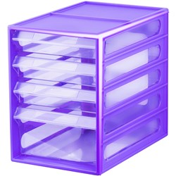 ITALPLAST 4 DRAWER OFFICE ORGANISER CABINET GRAPE