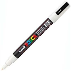 UNI POSCA PC-3M PAINT MARKER FINE 1.3MM BULLET TIP WHITE