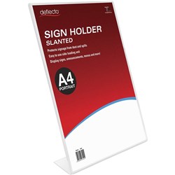 DEFLECTO SIGN HOLDER SLANTED A4 PORTRAIT