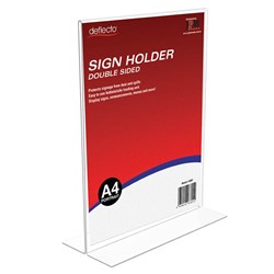 DEFLECTO SIGN HOLDER DOUBLE SIDED A4 PORTRAIT