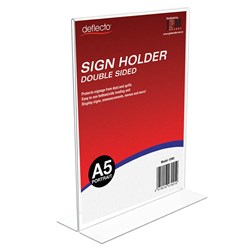DEFLECTO SIGN HOLDER DOUBLE SIDED A5 PORTRAIT