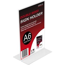 DEFLECTO SIGN HOLDER DOUBLE SIDED A6 PORTRAIT