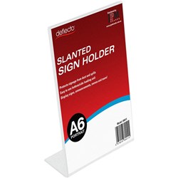 DEFLECTO SIGN HOLDER SLANTED A6 PORTRAIT