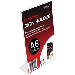 Deflecto Sign Holder Slanted A6 Portrait