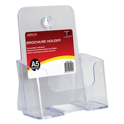 DEFLECTO BROCHURE HOLDER A5 SINGLE TIER FREE STANDING AND WALL MOUNT
