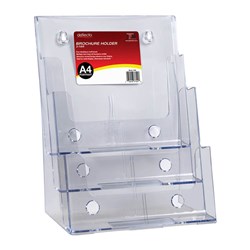 DEFLECTO BROCHURE HOLDER A4 3 TIER FREE STANDING AND WALL MOUNT