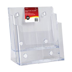 DEFLECTO BROCHURE HOLDER A4 2 TIER FREE STANDING AND WALL MOUNT