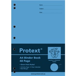 PROTEXT BINDER BOOK A4 7 HOLE 8MM RULED 70GSM 48 PAGE KOALA