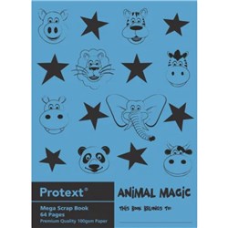 PROTEXT POLY ANIMAL MAGIC SCRAP BOOK MEGA 240 X 330MM 100GSM 64 PAGE