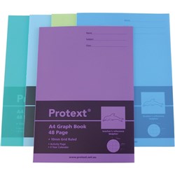 Protext Graph Book A4 10mm Squares 48 Page 70gsm Poly Cover Dolphin