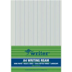 WRITER A4 EXAM PAPER 18MM DOTTED THIRDS LANDSCAPE 500 SHEETS