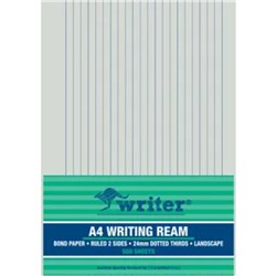 WRITER A4 EXAM PAPER 24MM DOTTED THIRDS LANDSCAPE 500 SHEETS